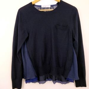 Sacai Luck Wool Silk Tulle Pullover Sweater 3